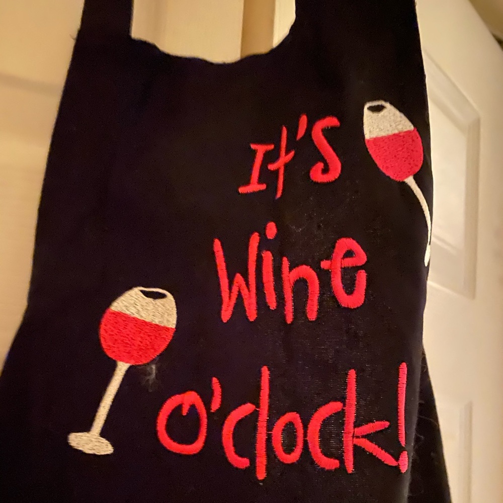 Apron New black n pink with IT’S WINE OCLOCK”